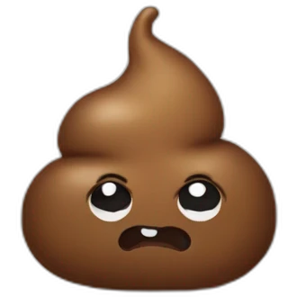 Poop looking at poop emoji