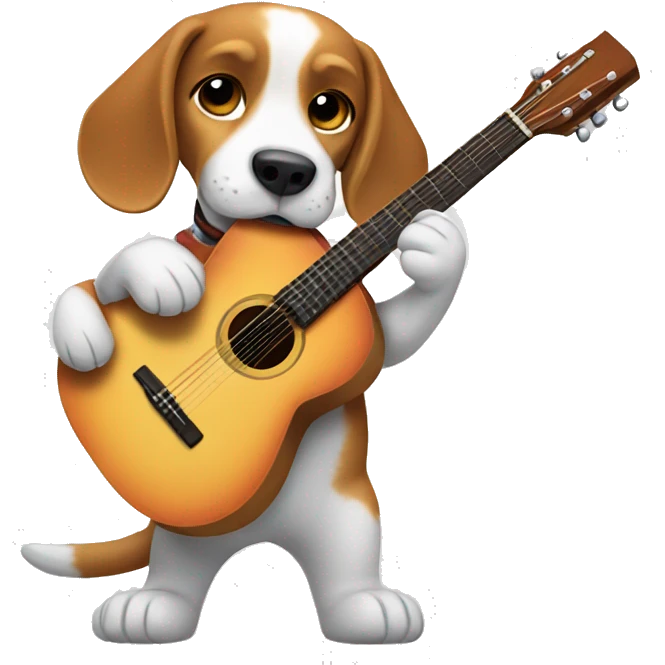 Beagle Playing guitar emoji