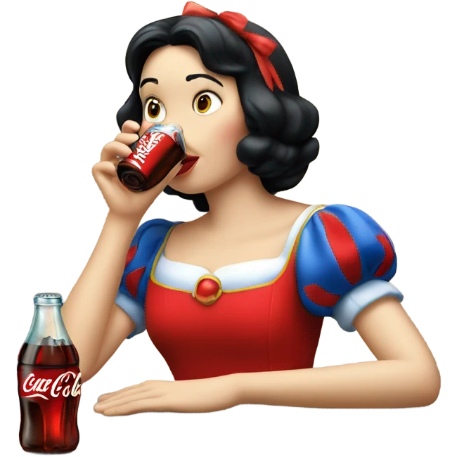 Snow White drinking Coca Cola  emoji