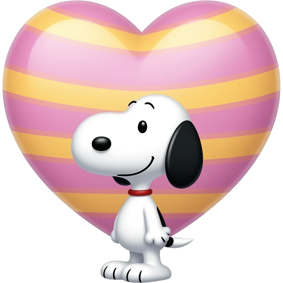 Smallest Snoopy with a cute large Easter heart up above his head, not touching him at all emoji