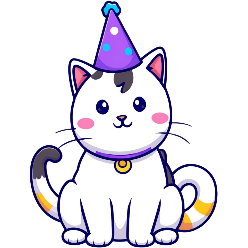 party cat with confetti emoji