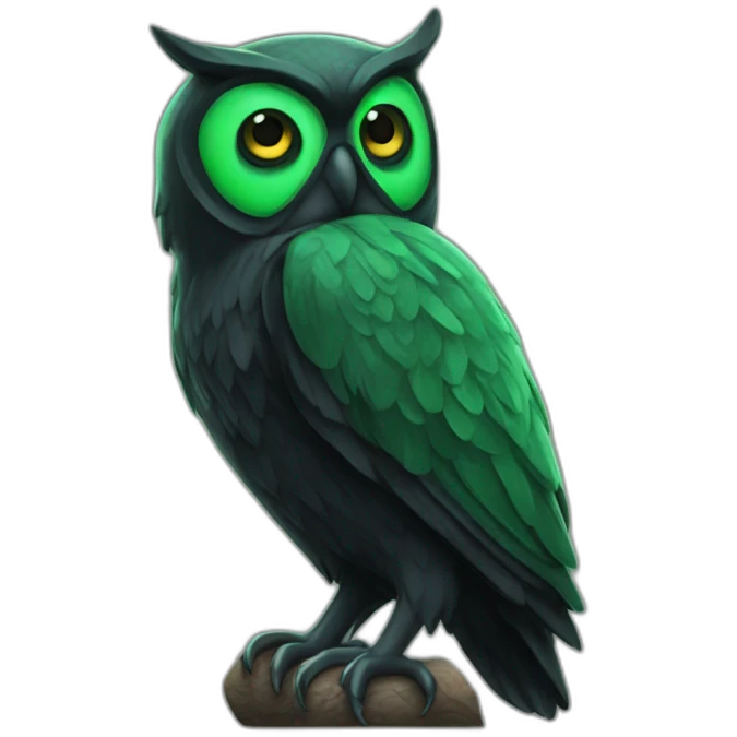 black and green owl facepalm emoji