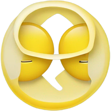 Create a simple emoji with two bright yellow circles that overlap in the middle - like a basic Venn diagram or the Olympic rings. Each circle should be the same size and overlap enough to create a clear shared space between them. That's it - just two plain circles, overlapping, in Paddle's yellow emoji