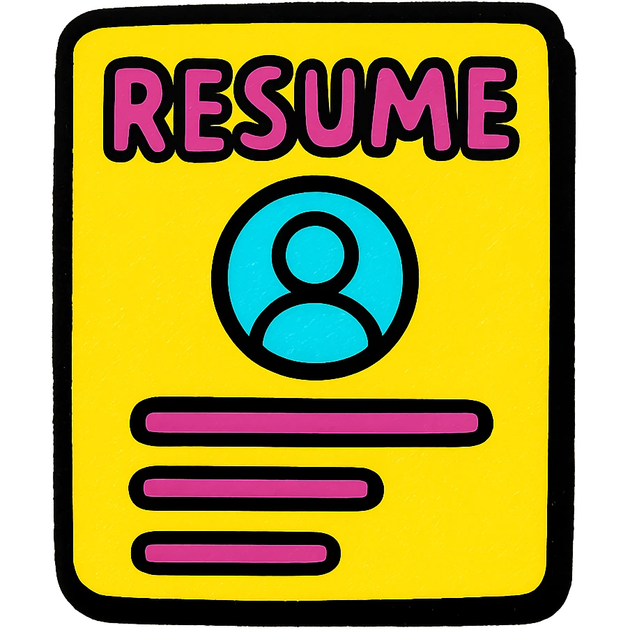 resume icon, clean and modern, minimal color, suitable for professional use emoji
