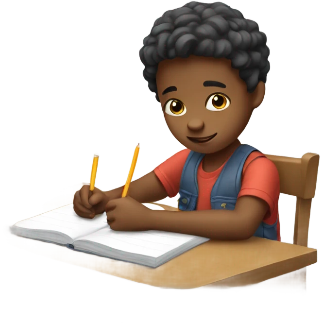 Kid doing homework emoji