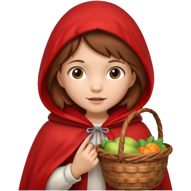 little red riding hood with brown hair 10 years old emoji