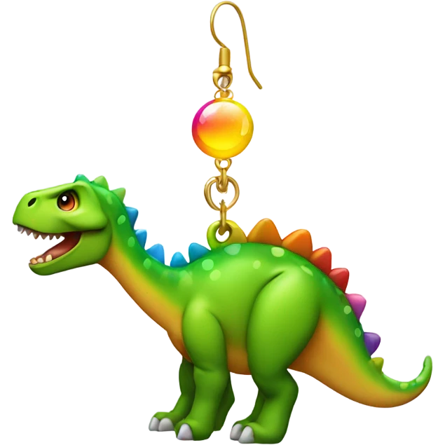 Dinosaur wearing earrings  emoji