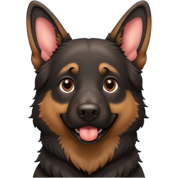 cartoon style dark German Shepherd dog with longer tongue hanging out  emoji