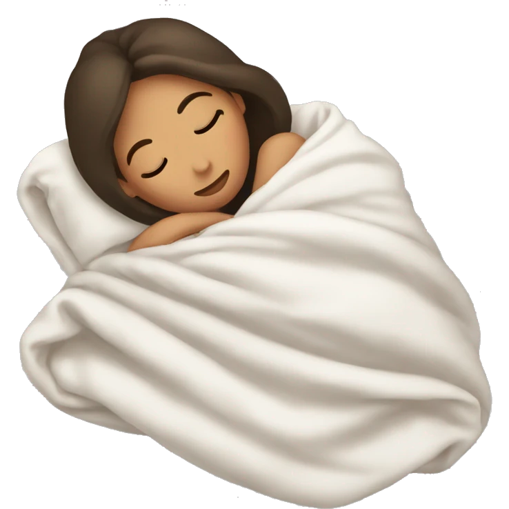 brunette sleeping covered with a blanket  emoji
