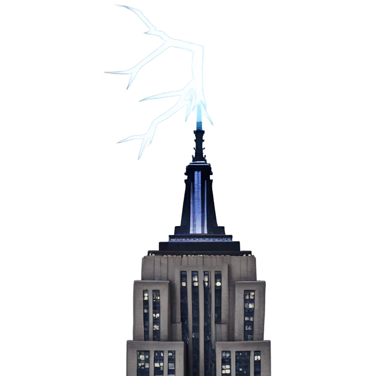 Lightning bolt striking the Empire State Building  emoji