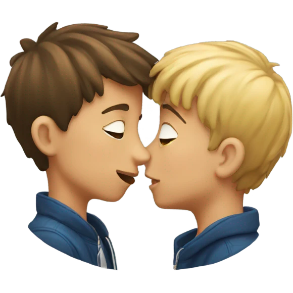 two boys kissing  emoji