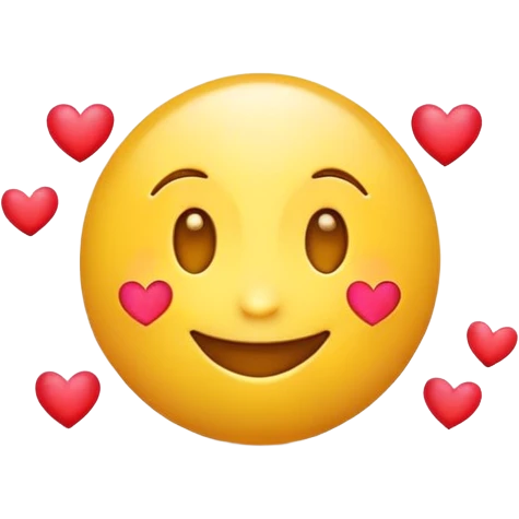 Smiling emoji with hearts emoji