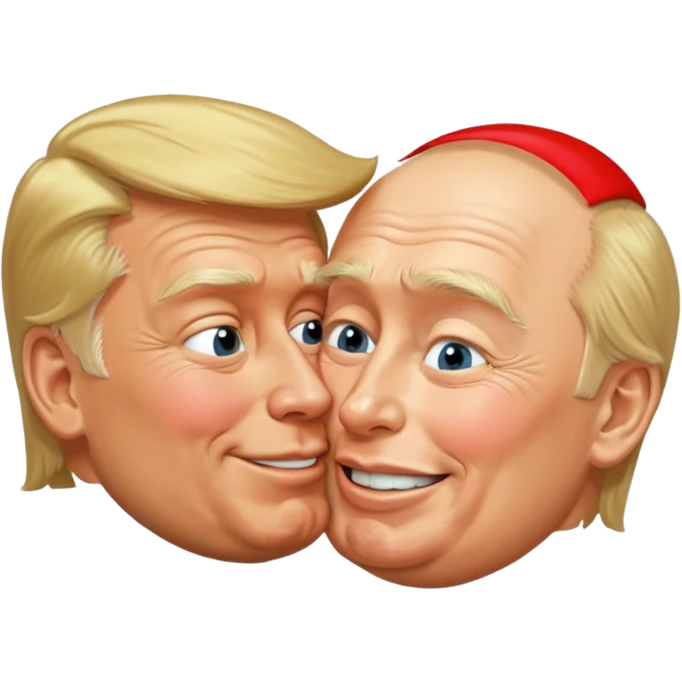 Trump kissing Putin
 emoji