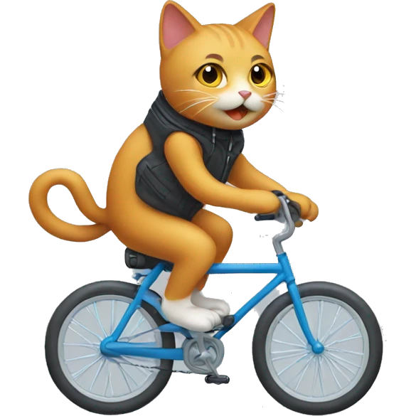 Cat riding a bike emoji