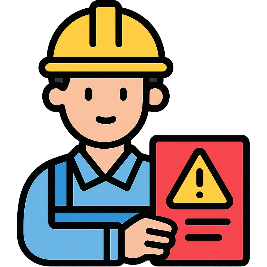 an engineer reviewing safety documents, color outline icon style emoji