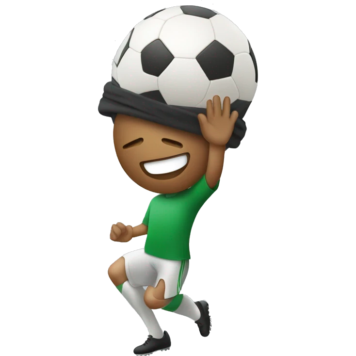 Blindfolded person catching a soccer ball emoji
