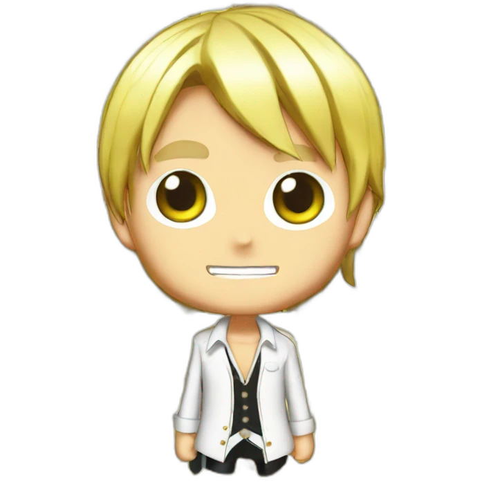 Sanji One piece Chibi en chemise blanche emoji