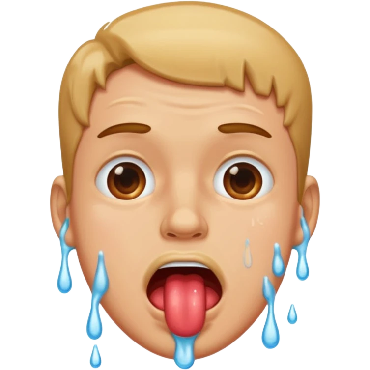Guy drooling saliva emoji