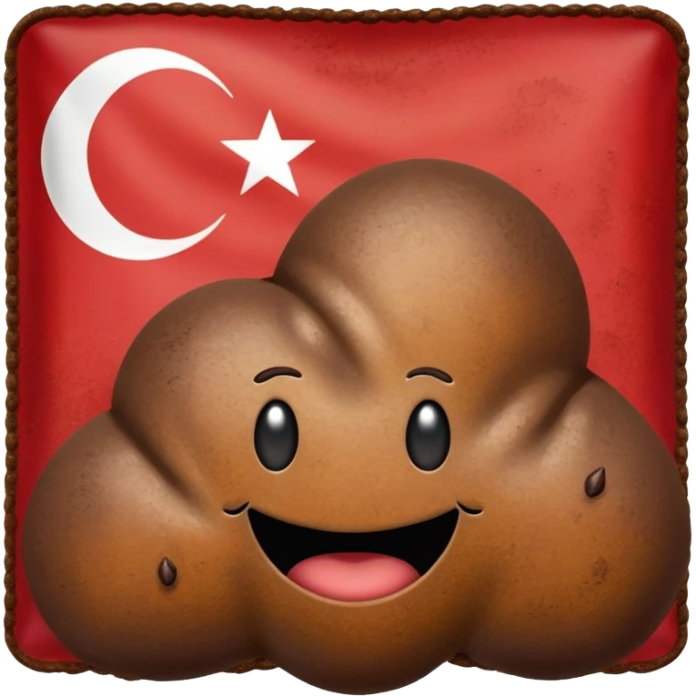 turkish flag with poop emoji instad of a star emoji