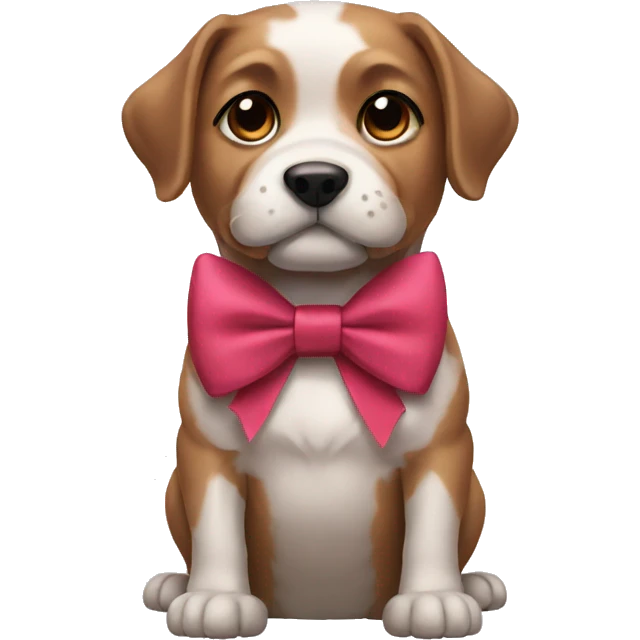 dog wearing bow emoji
