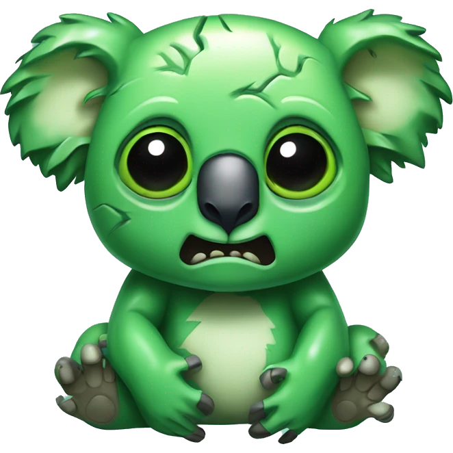 green zombie koala bear with brains emoji