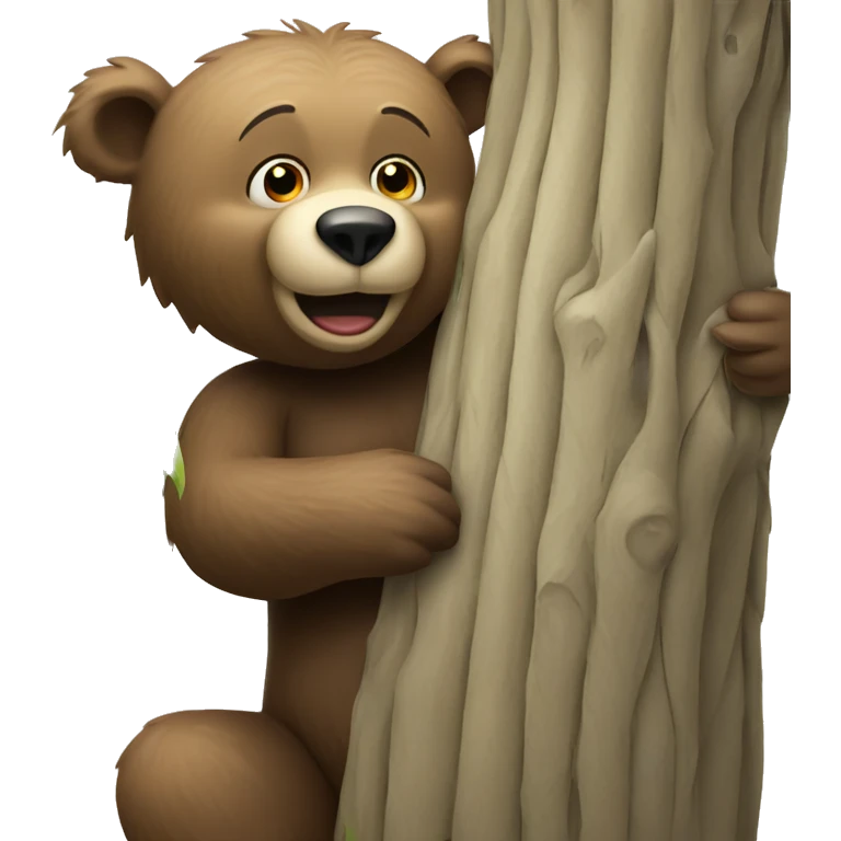 Bear scratching against willow tree emoji