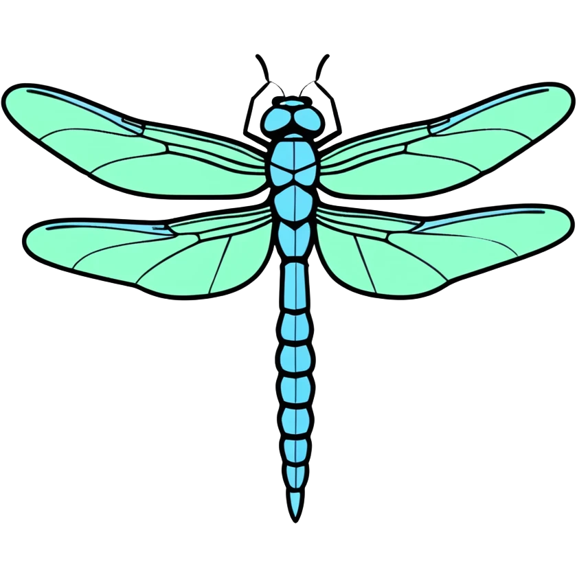 dragonfly, cartoonish sticker style emoji