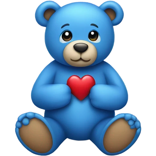 Blue teddy bear with heart  emoji