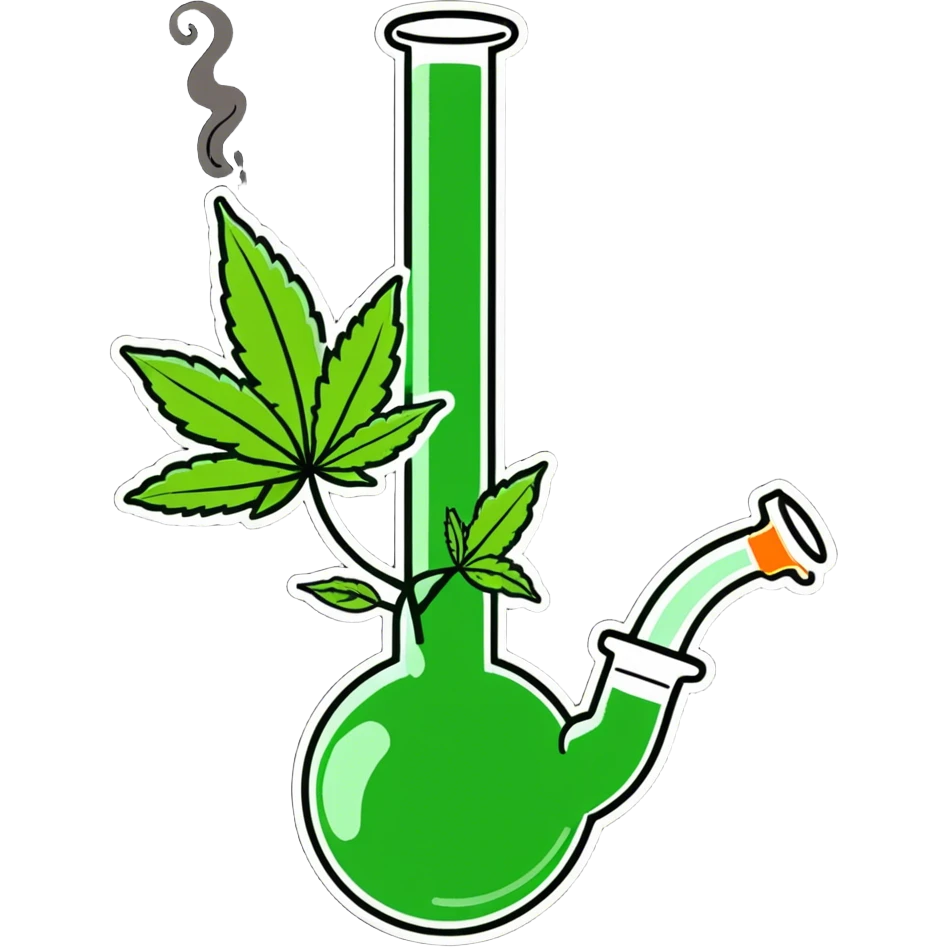 Weed plant and bong emoji