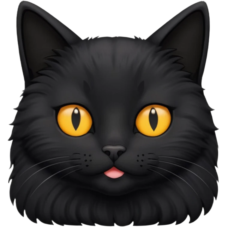 Black cat laying down with eyes closed and the text 'purr' above its head emoji