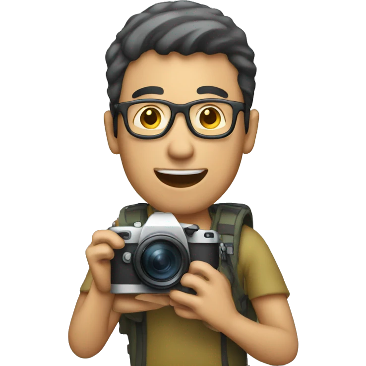 man holding a digital camera emoji