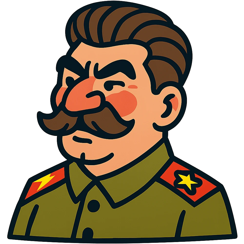 cartoonish caricature of Stalin with exaggerated features emoji