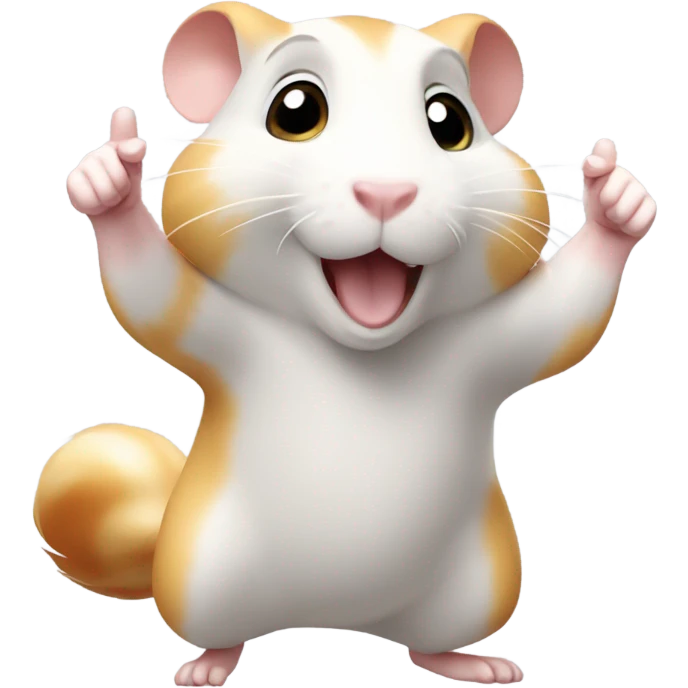 hamster runs and shows a thumb up emoji