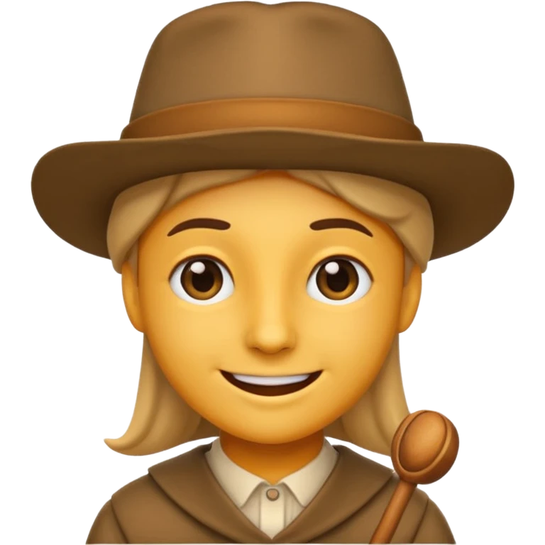 Emoji avec un chapeau de poète emoji