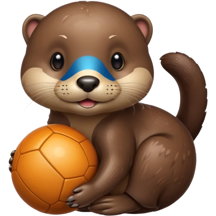 otter with ball and emoji