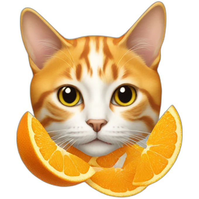 Cat made from oranges emoji