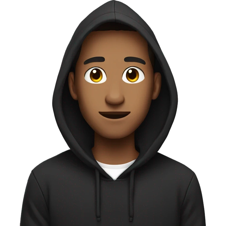 youtuber wearing black hoodie explaining something with moving hand side profile  emoji