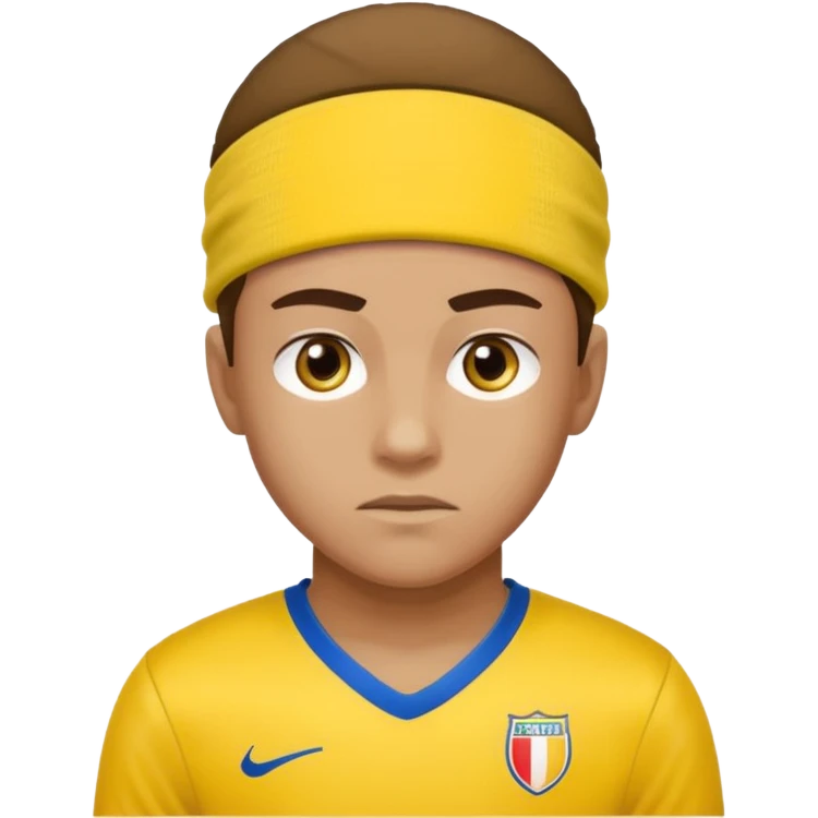 soccer winger with sweatband, yellow color. emoji