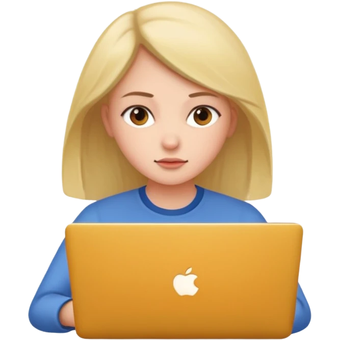 girl use laptop emoji