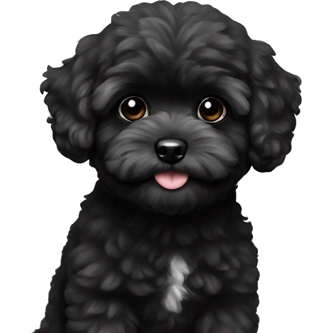 tiny black maltipoo emoji