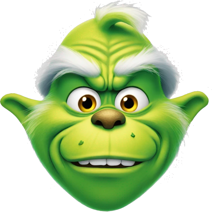 The grinch smiling creepily emoji