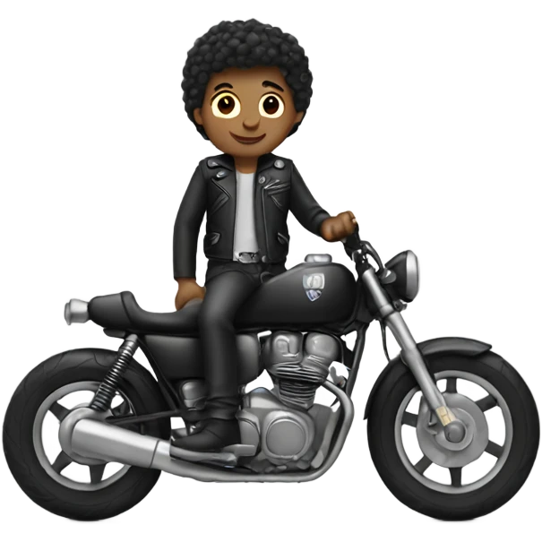monochrome boy with motorcycle emoji