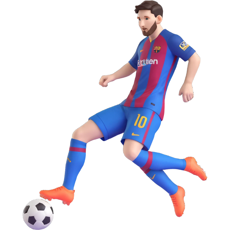 Lionel Messi, football legend, dynamic pose emoji