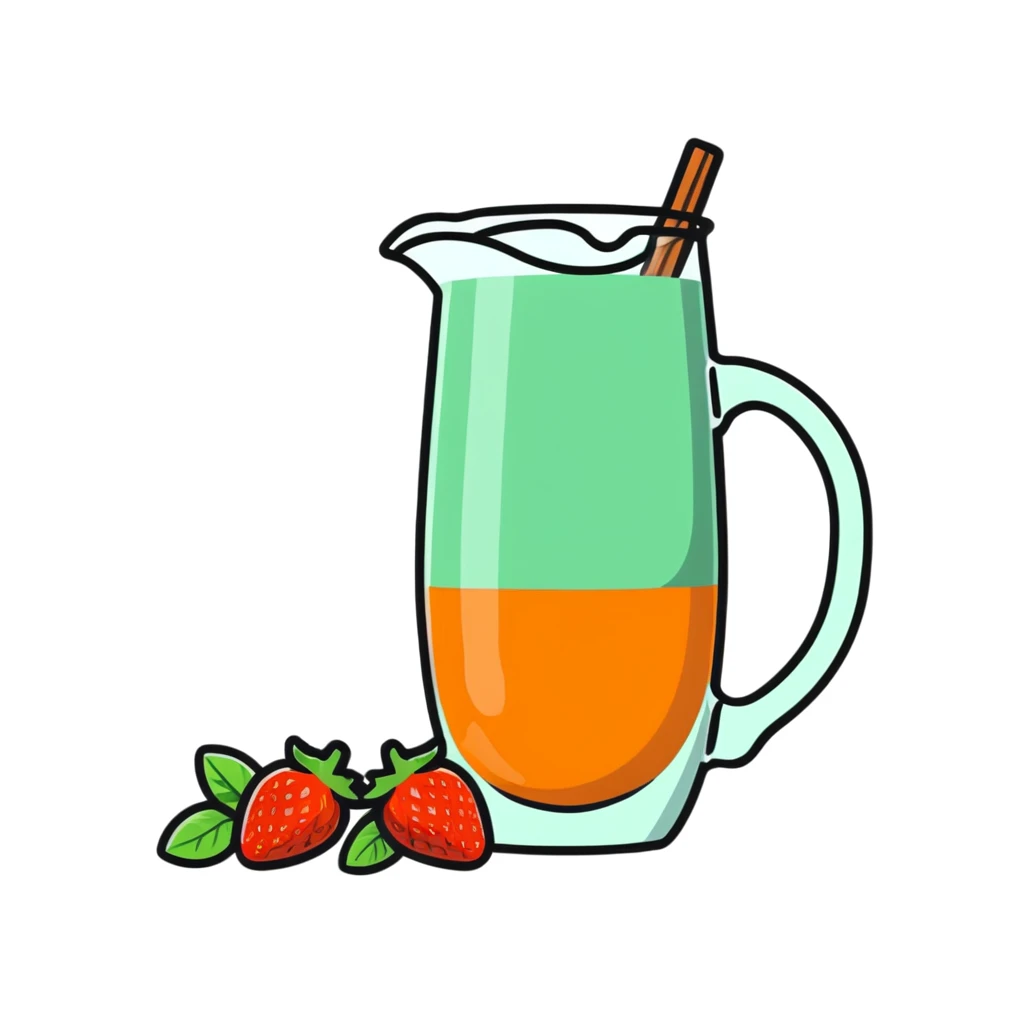 strawberry mint water next to cinnamon and orange water emoji