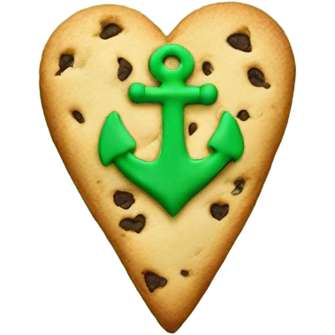 cookie heart with green anchor emoji