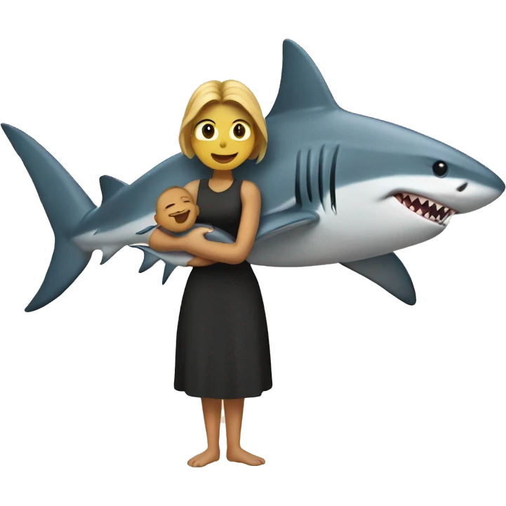 shark holding a woman emoji