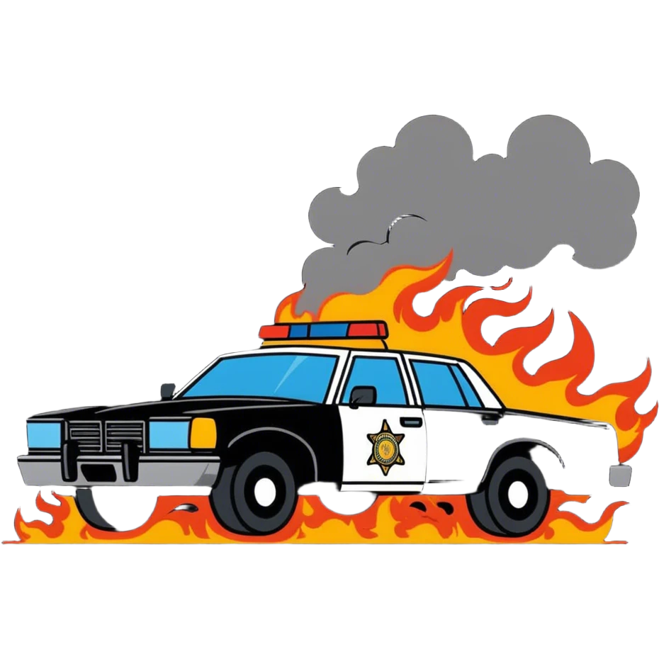Burning police car ￼ emoji
