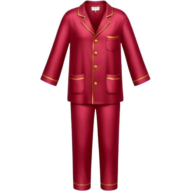 Pijama de satin color rojo vino emoji
