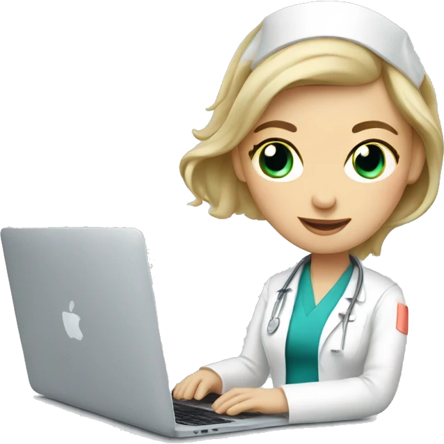 russian Nurse with macbook emoji