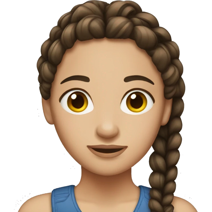 Brunette with braids emoji